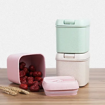 

New wheat straw food storage container wheat sealed tank milk powder tank grain storage tan plastic container