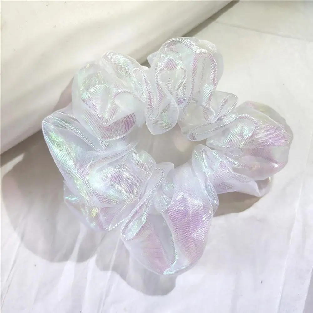 4pcs Girl Mermaid Net Chiffon Loop Hair Rope Highly Elastic Headband Ponytail Holder AccessoriesHair Accessories |