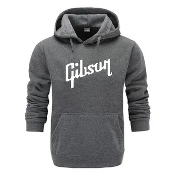 

high quality Men Winter Warm Guitar brand Gibson Logo Mens Hip Hop Hoodies Fleece Thicken Music Fans Fashion Jacket Sweatshirt