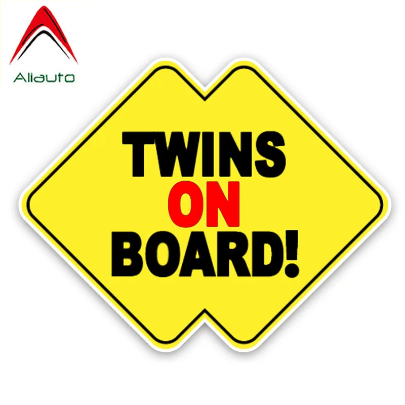 Aliauto Safety Warning Car Sticker Twins Baby on Board Vinyl Decal Cover Scratches for Golf 6 Harman Kardon Honda Crv 13cm*10cm |