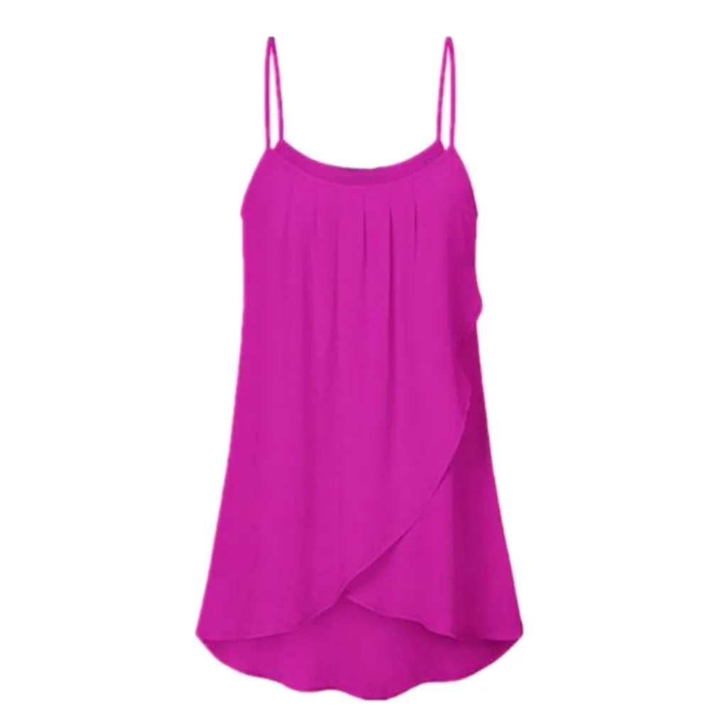 

NEW Soft Womens Blouses And Tops Fashion Plus Size Ladies Clothes Casual Solid Outfits Sleeveless Chiffon Flowy Tank Tops Camis