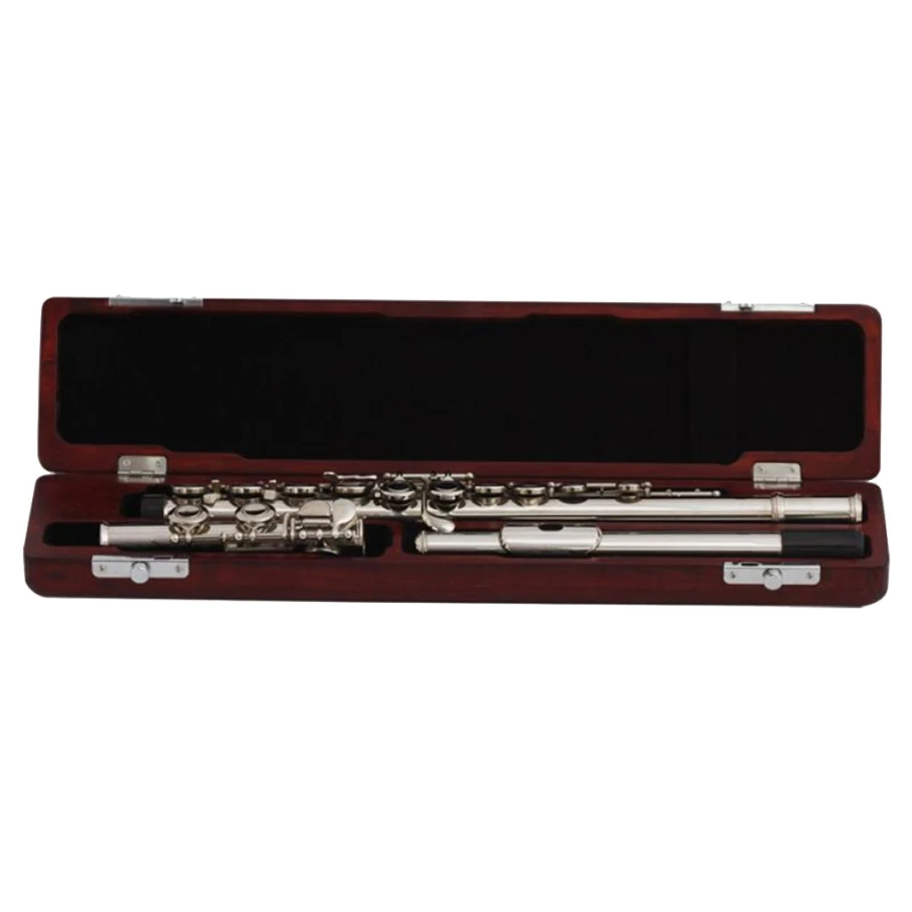 Solid Wood 17 Hole Flute Hard Case Holder Organizer for Flutist