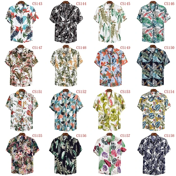 Пляжная туристическая Свободная рубашка Tropic Botany лист номер Печать на отдых досуг короткий рукав песчаный пляж рубашка