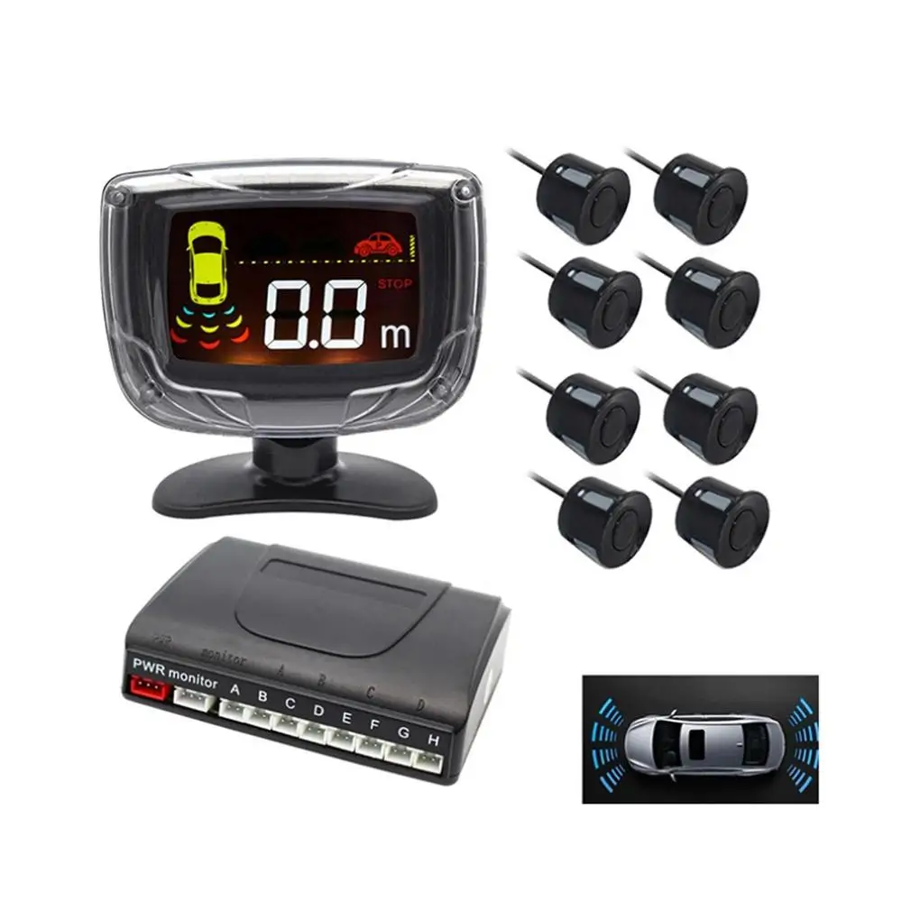 Реверсивный радар с шестью зондами ЖК-жидкокристаллический реверсивный радар передний и задний двойной сигнал тревоги реверсивный радар