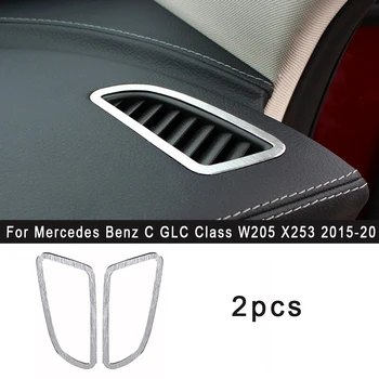 

2 Pcs Aluminum Alloy Dashboard Air Vent Cover Trim For Mercedes Benz C GLC Class W205 X253 2015-2020 Car Replacement Accessories
