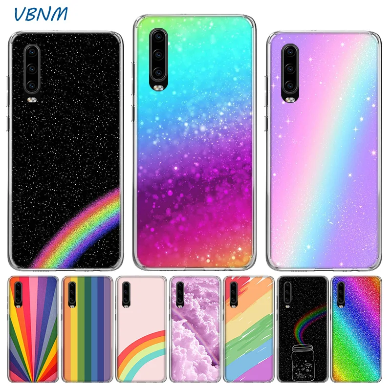 

Rainbow Art Colorful Cute Luxury TPU Silicone Case For Huawei P30 P20 Mate 20 10 Pro P10 lite P Smart Z Plus + 2019 2018 Cover