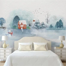 Beibehang пользовательские обои Акварель Ручная роспись пейзаж лес детская комната фон Гостиная Фреска 3d обои