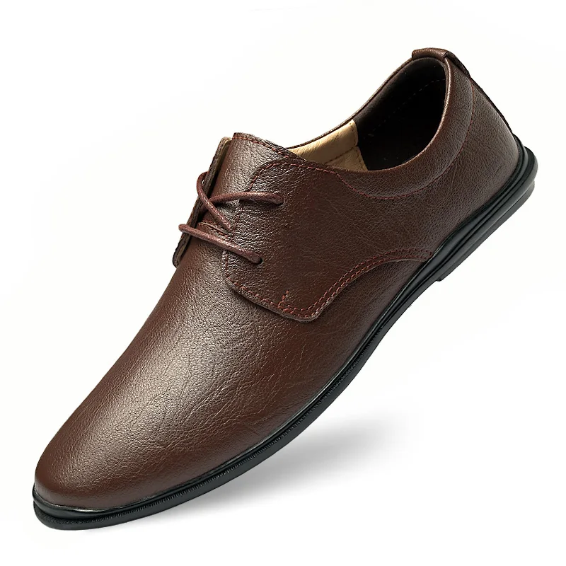 Новинка; Высококачественная Мужская обувь на плоской подошве; коллекция года; модная удобная обувь; мужские кроссовки на шнуровке; однотонная мужская обувь; Zapatos De Hombre* 3190307 - Цвет: Коричневый