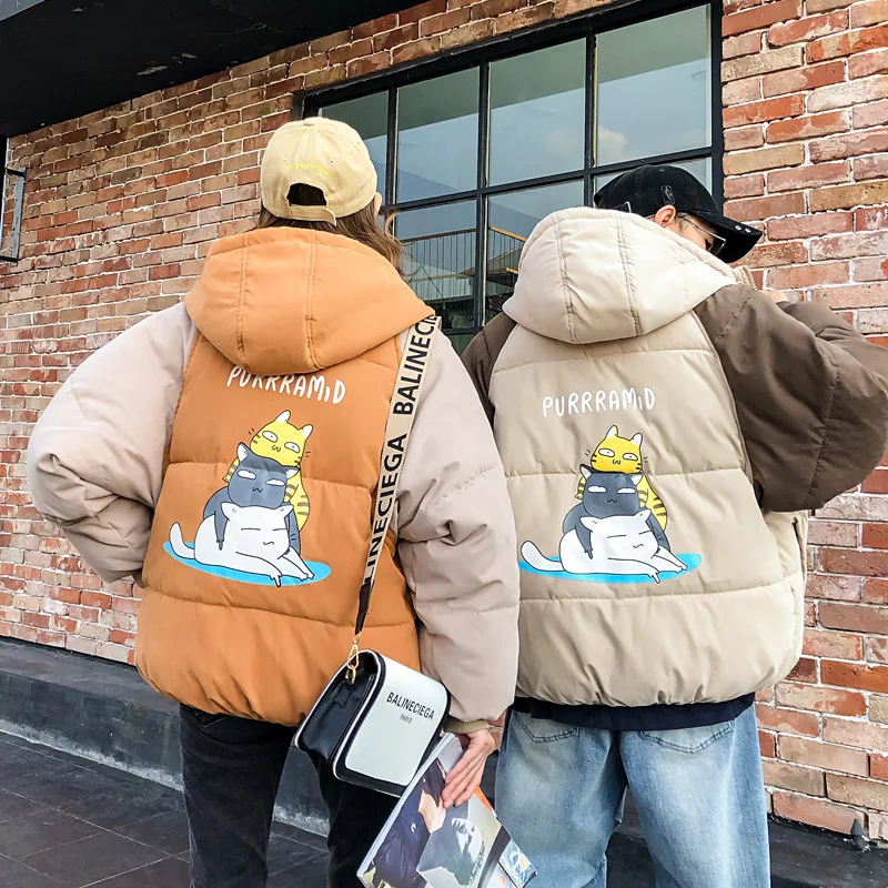 

Photo Shoot New Style Couple Clothes Students Bread Short Women's College Style Thick Loose-Fit 2018ins down Jacket Cotton-padde