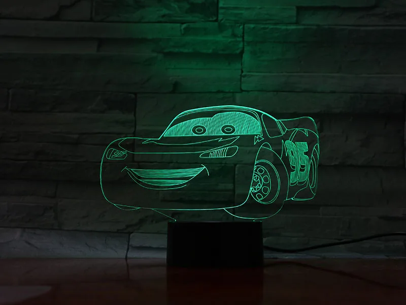 3D ночной Светильник автомобили светильник ning McQueen детский ночной Светильник Цвет изменен акриловая настольная лампа подарки для детей рождественские игрушки челнока