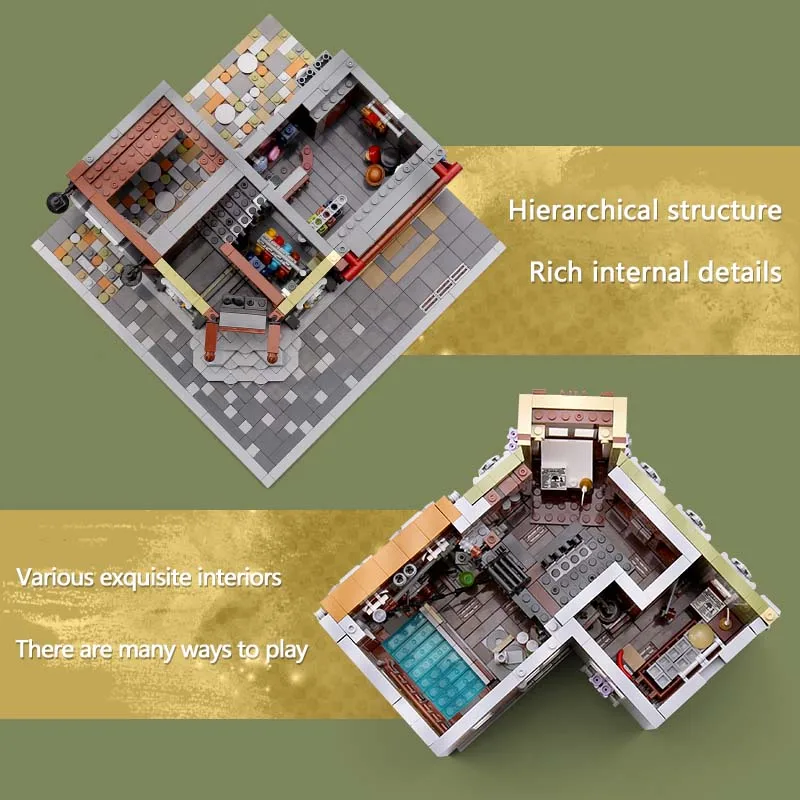 Город Streetview MOC Victor's Lab набор сборочных игрушек Модель Детские Рождественские