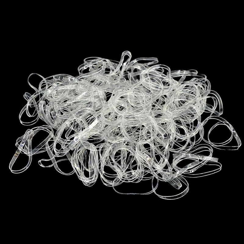 500 шт. высококачественные прозрачные черно-белые резиновые ленты, цветные резинки для волос из ТПУ для девочек