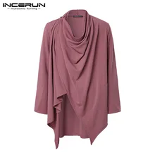 INCERUN китайский Винтажный Мужской плащ с длинным рукавом, простой Повседневный плащ, уличная одежда в стиле панк, мужские Необычные куртки