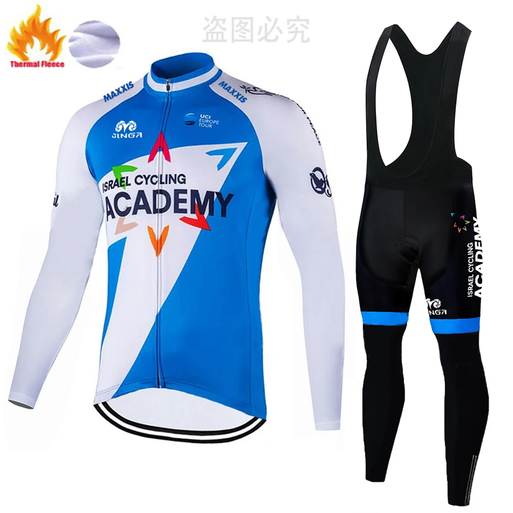 fleece set 2 Новинка, ACADEMY ropa ciclismo invierno, велосипедная майка, 12D pad, велосипедные штаны, набор, roupa ciclismo, мужская одежда с длинным рукавом, roupa de ciclismo - Цвет: fleece set 2