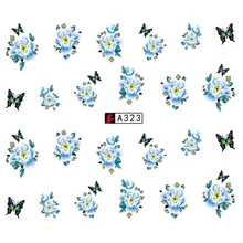  GAM-BELLE 1 Sheet DIY Flower Slider Water Transfer Sticker Nail Art Pink Rose Flower Decals Women Beauty Makeup Wraps Nail Decor 