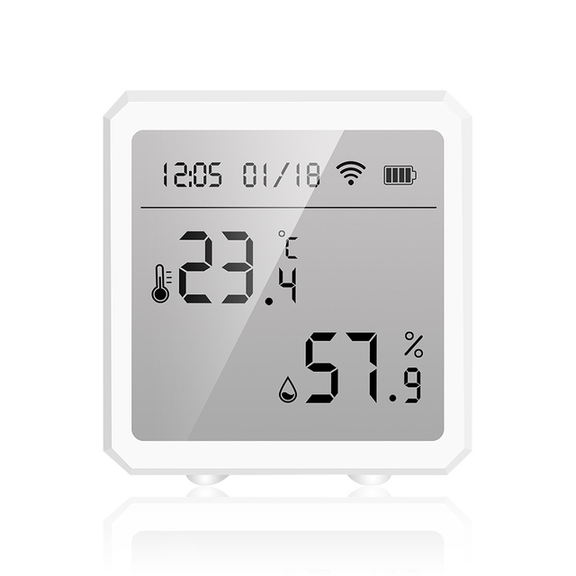 WIFI Temperature Sensor Humidity Indoor Hygrometer Thermometer With LCD Display Support Alexa Google Assistant