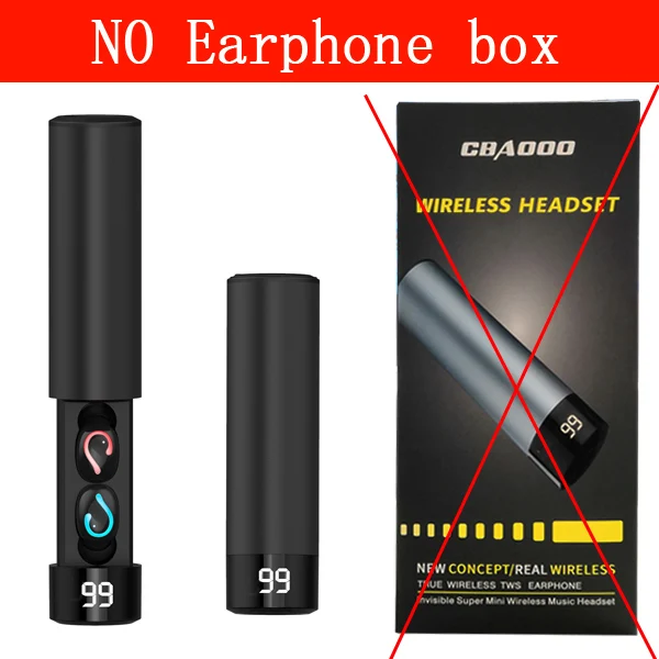 No packaging CBAOOO F7 TWS 8D беспроводные наушники Bluetooth V5.0 спортивные наушники светодиодный дисплей стерео беспроводные наушники с микрофоном гарнитура - Цвет: No packaging
