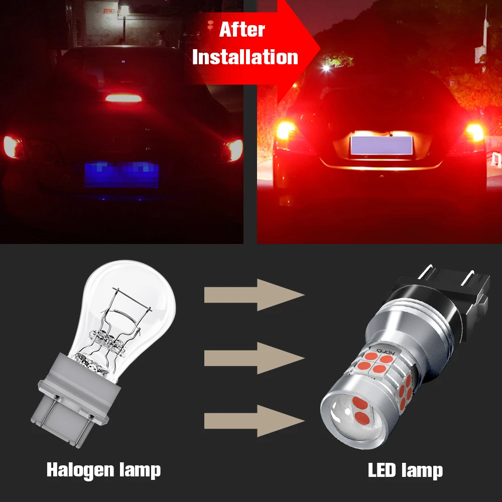 2pcs LED �극��ũ ����Ʈ Blub ���� 3157 P27/7W T25 Canbus ���� ��ɰ� ��ħ�� �׷��� ü��Ű XJ �ֱ��� ���۷� TJ JK JL