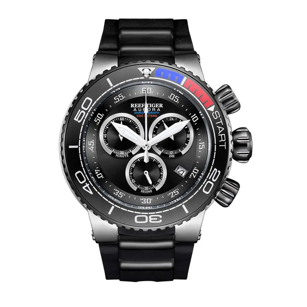 sport watch p4 Мужские часы с хронографом, мужские спортивные наручные часы, светящиеся повседневные водонепроницаемые кварцевые наручные часы Reef Tiger erkek kol saati RGA3168 - Цвет: sport watch p4