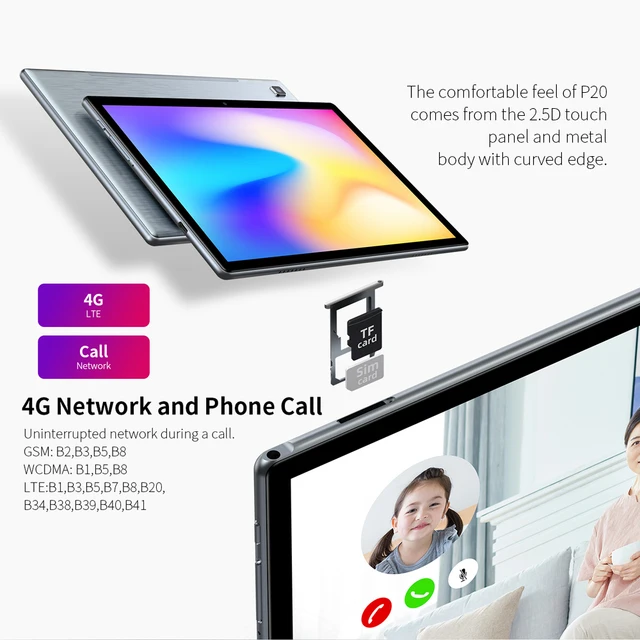 Teclast-Tableta P20 de 10,1 pulgadas, Android 10, SC9863A, Octa Core, 2GB RAM, 32GB ROM, red 4G, tabletas con velocidad IA, PC, TYPE-C Wifi Dual Teclast-Tableta P20 de 10,1 pulgadas, Android 10, SC9863A, Octa Core, 2GB RAM, 32GB ROM, red 4G, tabletas con velocidad IA, PC, TYPE-C Wifi Dual