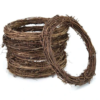 

10 Pcs Natural Vine Vine Ring Wine Flower Branch Wreath Decoration Wooden Wig for Craft,Decor,Door,House,Holiday-Round