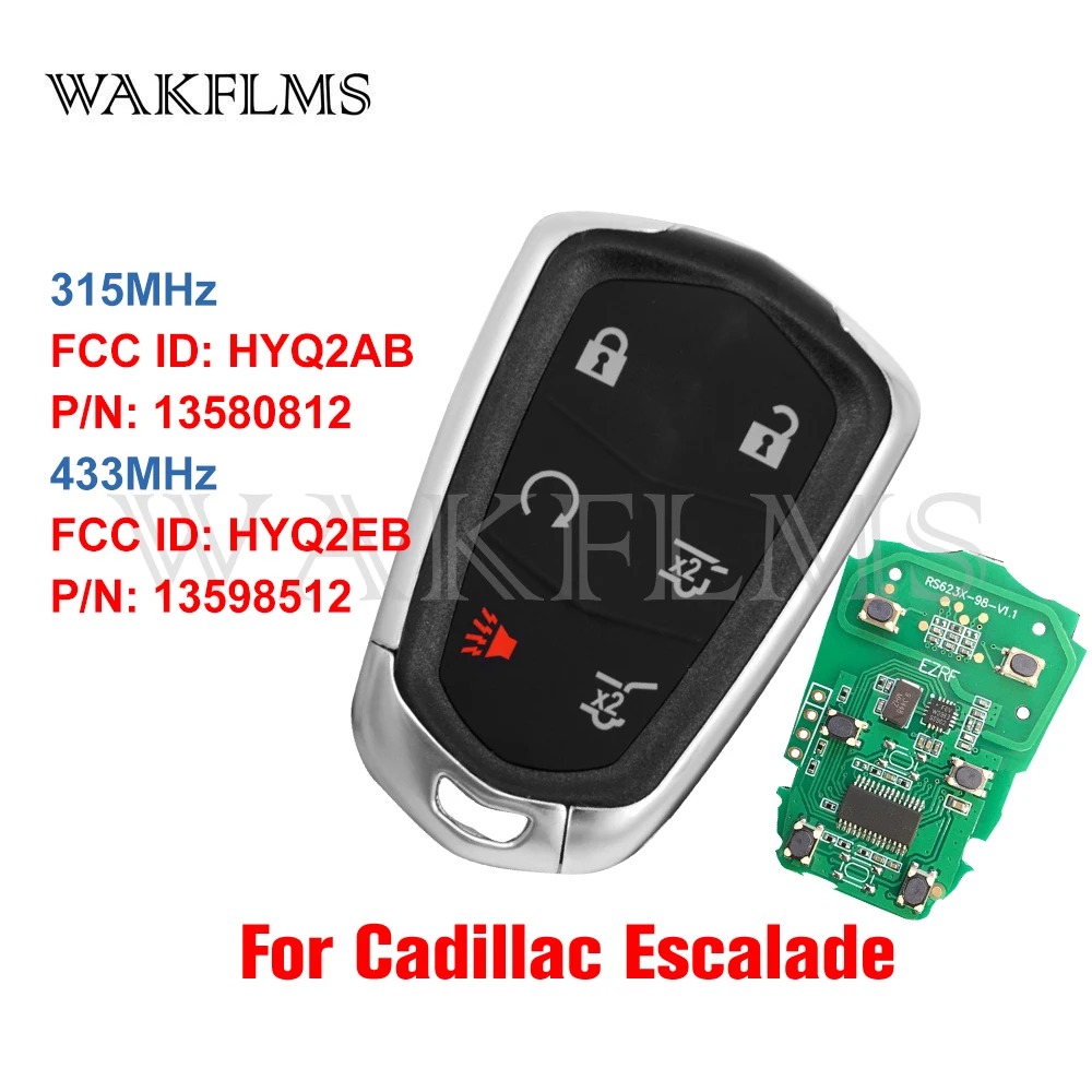 For Cadillac Escalade ESV 2015 2016 2017 2018 2019 HYQ2AB 315MHZ HYQ2EB 433MHZ ID46 Keyless Entry Go Smart Car Remote Key Fob&nbsp;