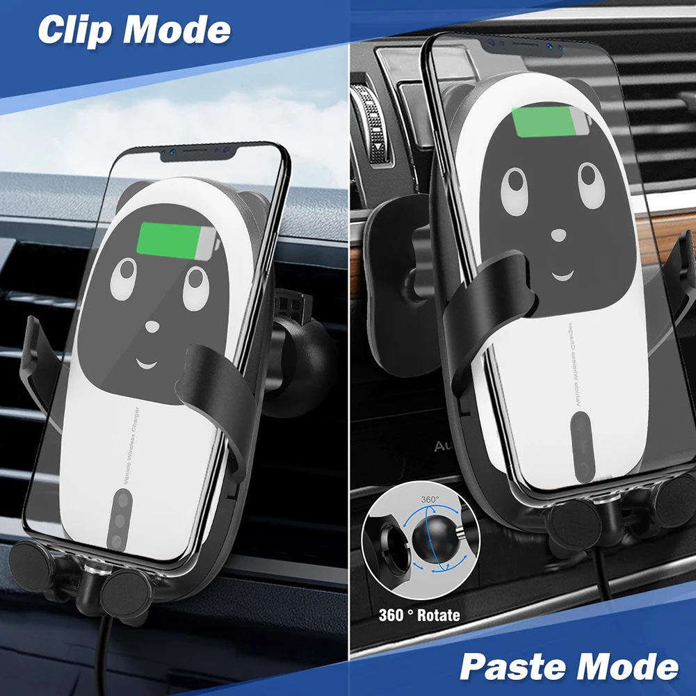 Phone Holder Mount Infrared Sensing Wireless Dashboard Cute Accessory Magnetic Multifunctional 15W Fast Charging Car Air Vent