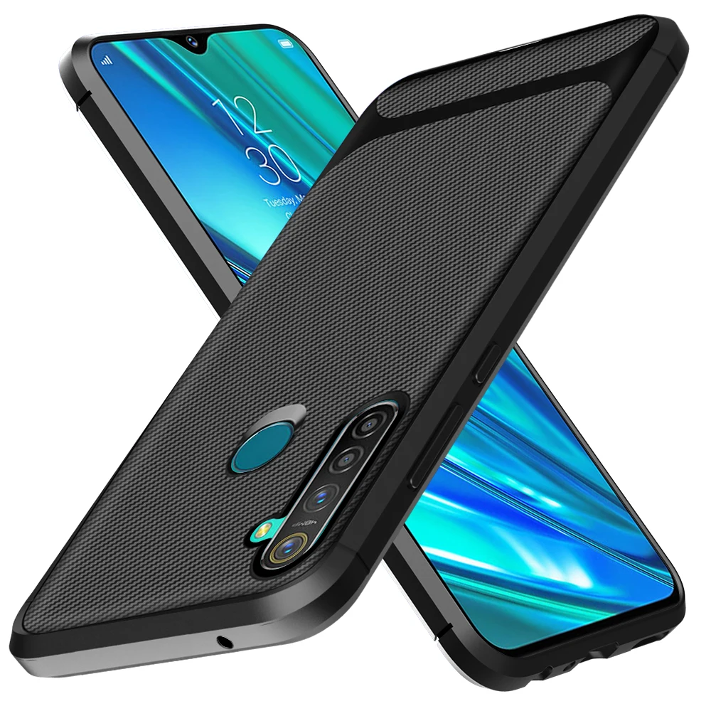 Чехол для телефона OPPO Reno Z realme 5 Pro чехол из углеродного волокна ТПУ противоударный