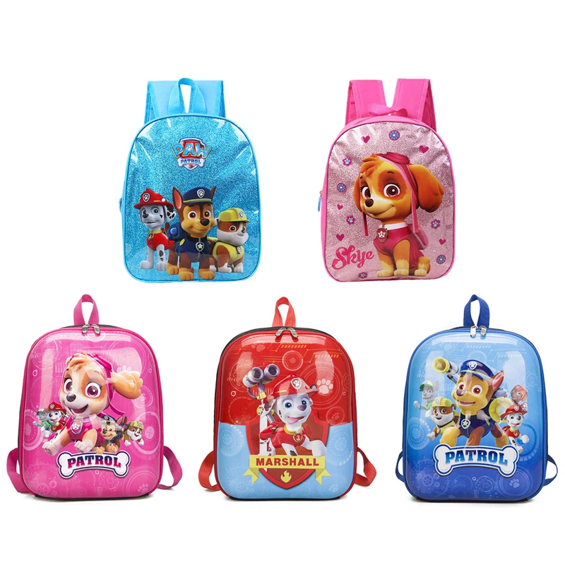 

Paw Patrol Children's Cartoon School Bag Kindergarten Baby Cute PVC Polyester Backpack For Boy Girl Child Birthday Xmas Gift