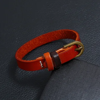 

Male Trendy Jewelry Belt Design Leather Bracelet for Men Vintage Punk Adjustable Men's Bracelets Jewelry