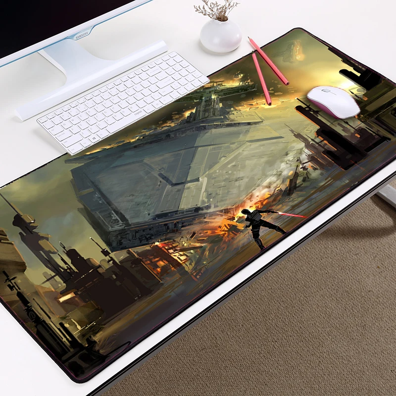 Коврик для мыши Mairuige Sci fi Movie Space Ship Battleship Creative Star Wars Style Printied коврик Настольный
