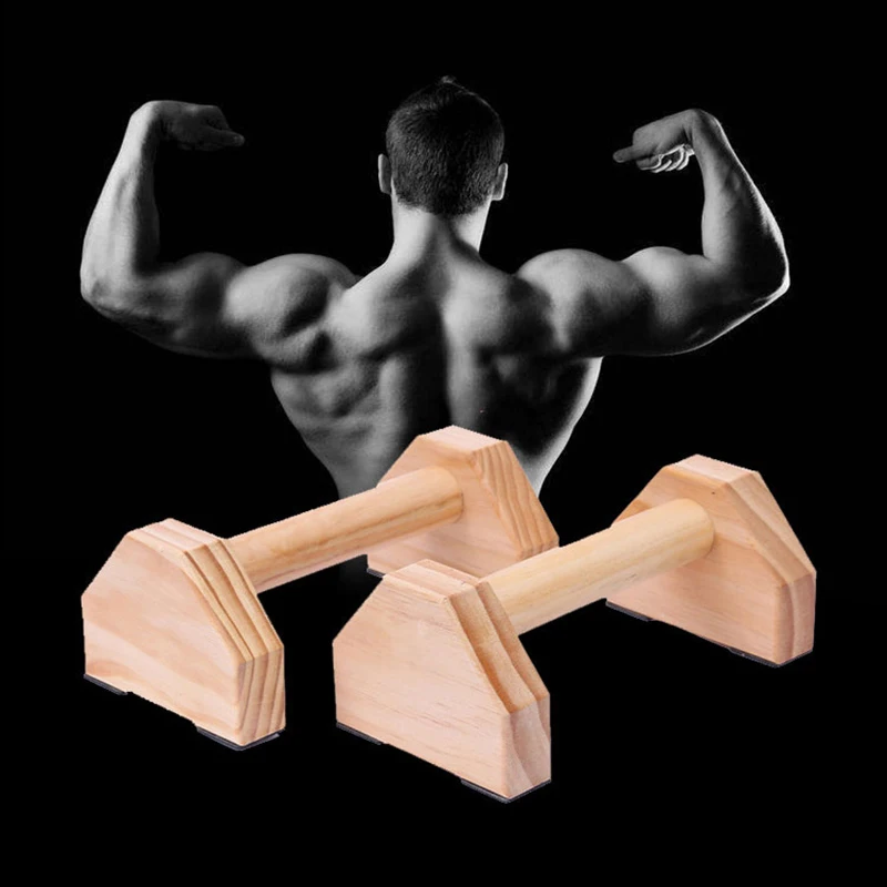 

Fitness Push Ups Stands Bars Sport Gymnasium Exercise Training Chest H-shaped Wooden Calisthenics Handstand Parallel Double Rod