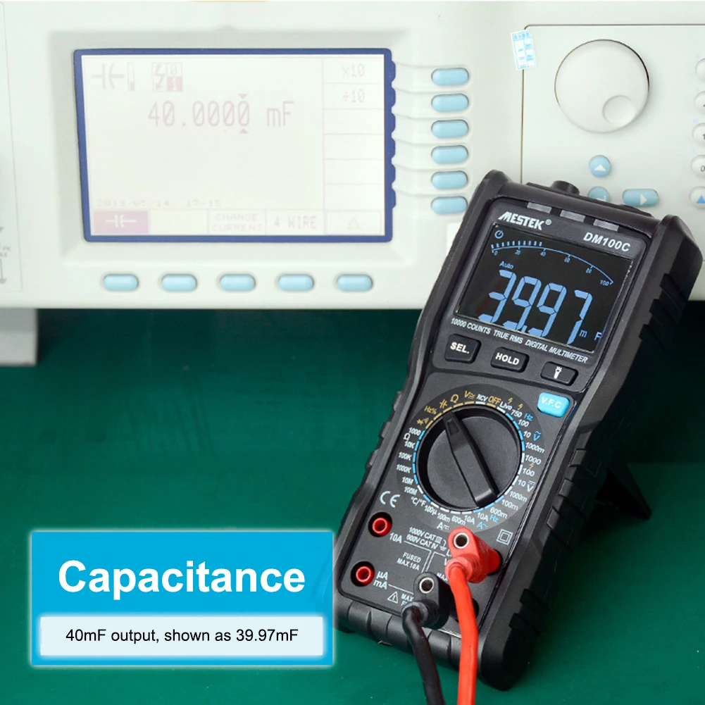 MESTEK 10000 отсчетов True RMS Многофункциональный цифровой мультиметр Измерение AC/DC Напряжение Ток Сопротивление Емкость