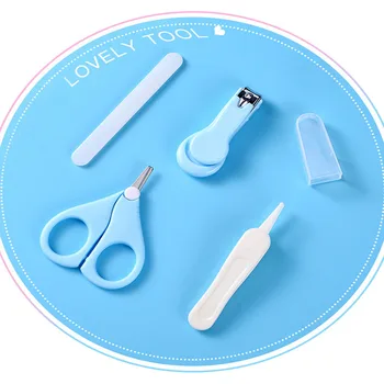 

4pcs/Set Portable Baby Nail Clipper Infant Healthcare Kit Safety Finger Trimmer Scissors Daily Grooming Care Cleaning Tools