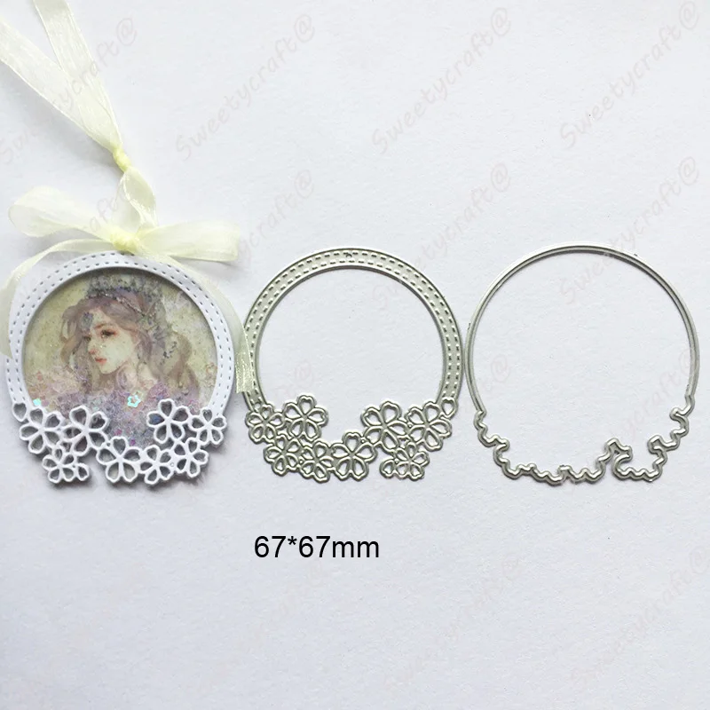 Flower Circle Frame Tags Cutting Dies