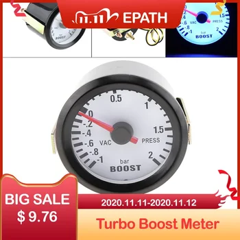 

12V Car Turbo Boost Gauge Meter 6031BL 2" 52mm NPT 1 / 8 Blue LED -1-2 Bar with Sensor for Car Boat Truck ATV Motorcycle