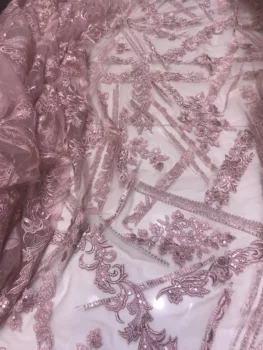 

on sale JIANXI.C-328818 newest african embroidered tulle net lace fabric with beads french style for party dress