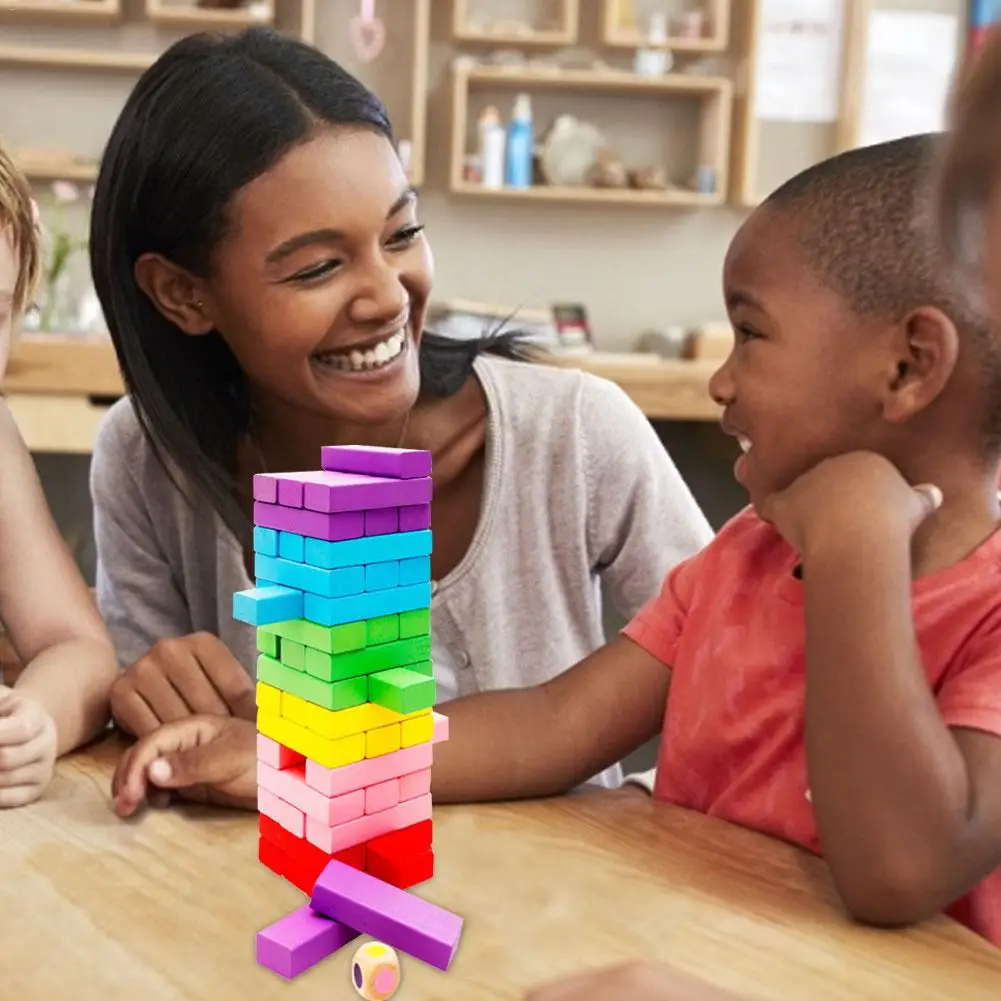 48 шт. DIY башня дерево составное здание Blockes игрушка для детей семьи Boardes игра доминг экстракт здание обучающая игрушка подарок