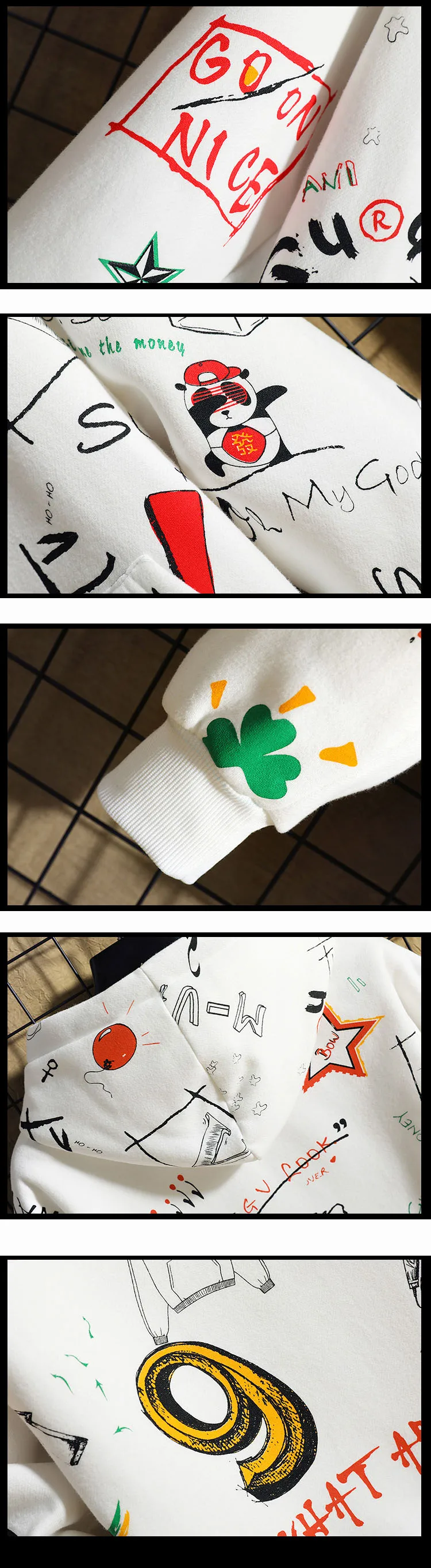 Teens Fashion Man Sweatshirts Hoodies Casual Streetwear Preppy Personality Coats