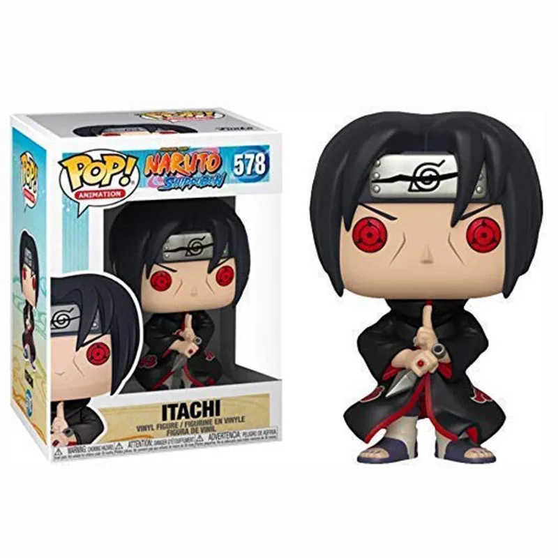 with retail box Наруто Funko pop Itachi#578 kakahi#548 Sasuke#455 Виниловая фигурка куклы, Игрушка Аниме Наруто, фигурки, игрушки, подарки для детей - Цвет: with retail box