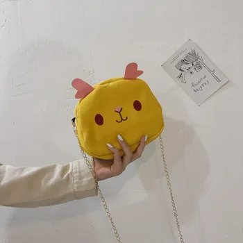 

2020 new female bag funny small bag Korean version of the wild super fire chain shoulder bag cute messenger canvas bag