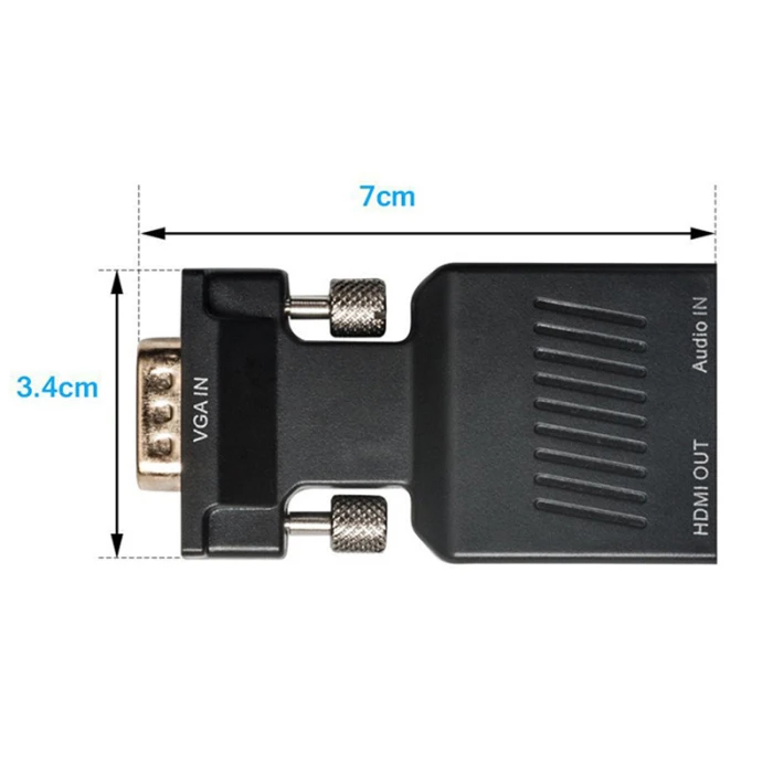 VGA в HDMI адаптер 1080P конвертер «Папа-мама» с 3,5 мм аудио входом@ JH