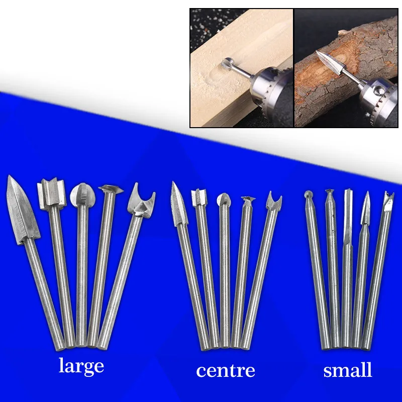 Electric woodworking engraving and milling cutter Root carving and polishing head Root carving tool 3mm handle