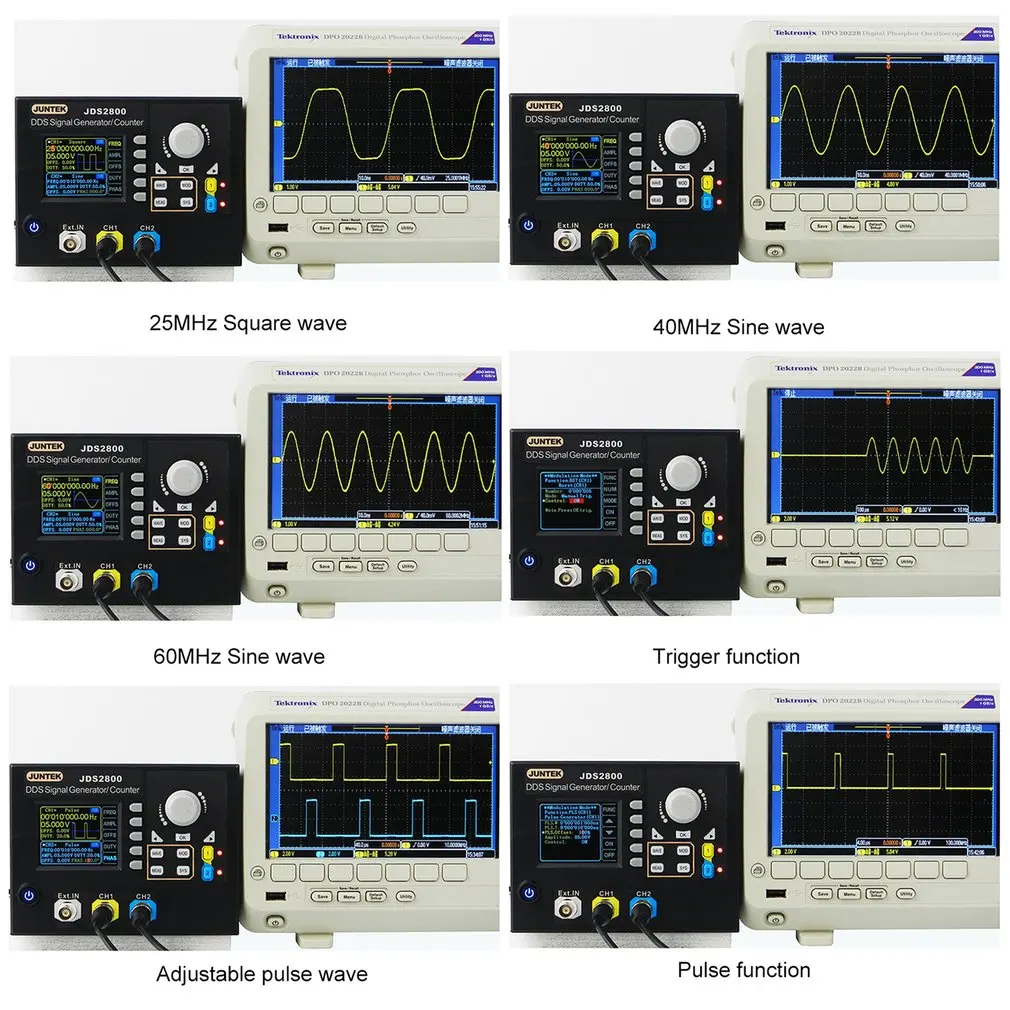 JDS2800-60M 60 МГц генератор сигналов цифровой контроль двухканальный DDS функция генератор сигналов частотомер произвольная волна