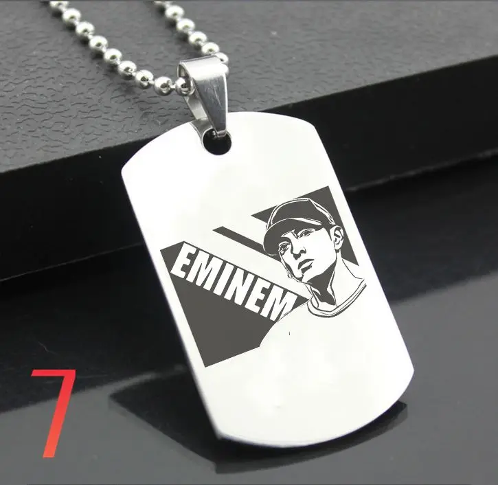 Eminem XH01 классический брелок из нержавеющей стали модные гравировальные бирки стальная подвеска-открытка для ожерелья - Цвет: Зеленый