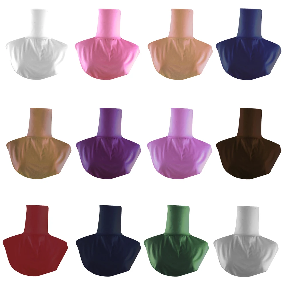 

Muslim Women Extensions Neck Cover Soft Modal Jersey Fake Collar Full Cover High Neck Turtle Neck Cover Hijab Islamic Clothing