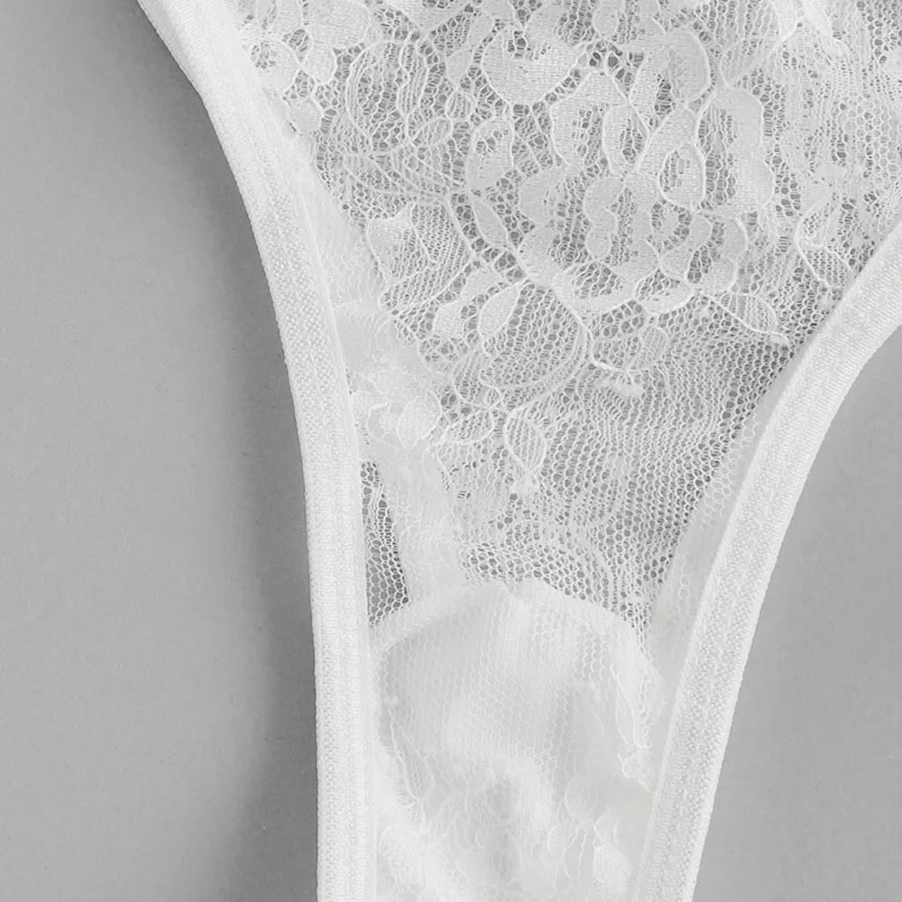 ZAFUL Lace Solid Underwire Caged Set Underwire Ring Embellished Lingerie Half Cup Adjusted-Straps Unlined Sexy Women Lingeries