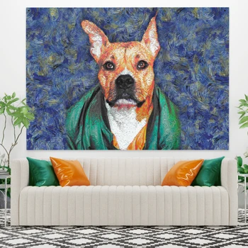 

Cassisy Lovely Animals Dog With Cloth Abstract Painting Wall Tapestry Tapestry Polyester Tapestry Living Room Decor Home Decor