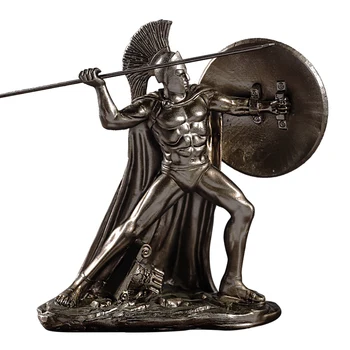 

Greek God of War Sparta Sculpture Knight Character Statue Resin Art&Craft Desktop Retro Warrior Figurines Home Decorate R2754
