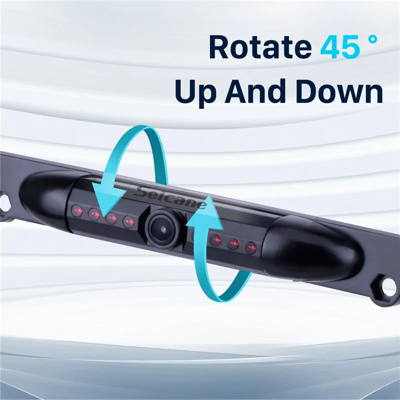 Seicane 170 Degree HD Wide Angle Large Viewing Night Vision Waterproof License Plate Rearview Camera Car Parking Reversing